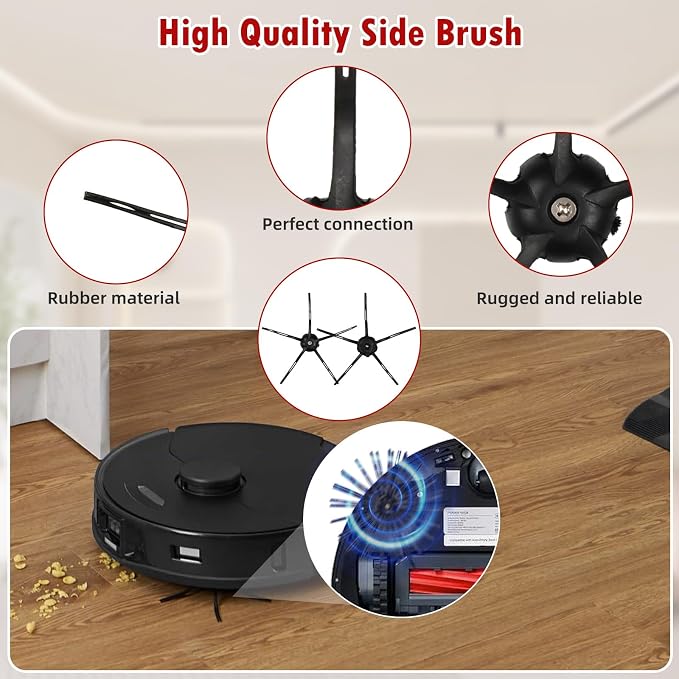 24 Pack Replacement Parts for Roborock S7 MaxV Ultra/S7 Pro Ultra Vacuum | 1 Main Brush, 1 Self-Cleaning Brush, 4 HEPA Filters, 4 Mop Pads, 6 Side Brushes, 6 Dust Bags, 1 Cleaning Brush, 1 Screwdriver