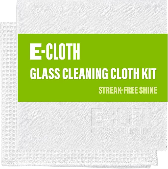E-Cloth Window and Glass Cleaner Kit, Just Add Water - 1 Kit | Chemical-Free Cleaning - Reusable & Machine Washable Towel, Versatile Use for Mirrors, Cars, & Lenses, Winter Green