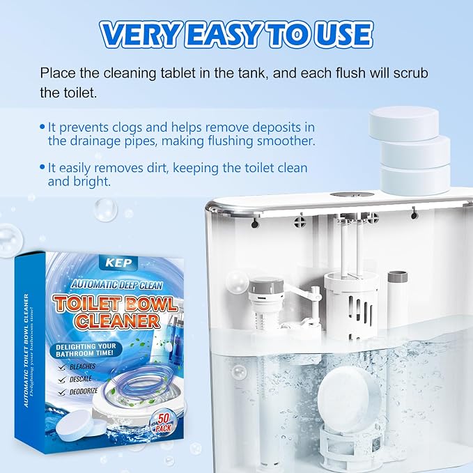 Automatic Toilet Bowl Cleaner Tablets-Fresh Scent,Long-Lasting Cleaning Effectively removes stains and limescale;cleaning with facility Releases fresh fragrance for a pleasant bathroom experience AAA