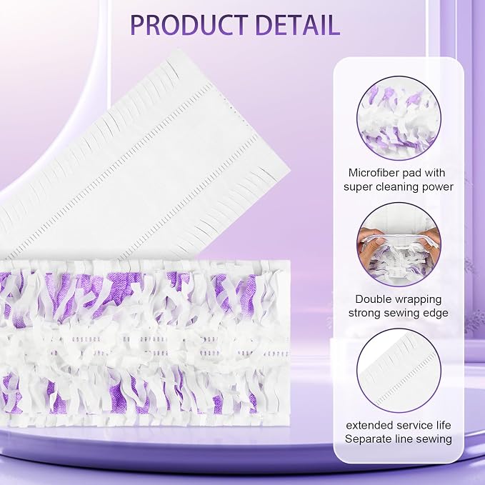60 Pack Disposable Pads Refills Compatible with Swiffer Power Mop | for Swiffer Power Mop Refill, for All Floor Cleaning, Unscented & Thickened Pads