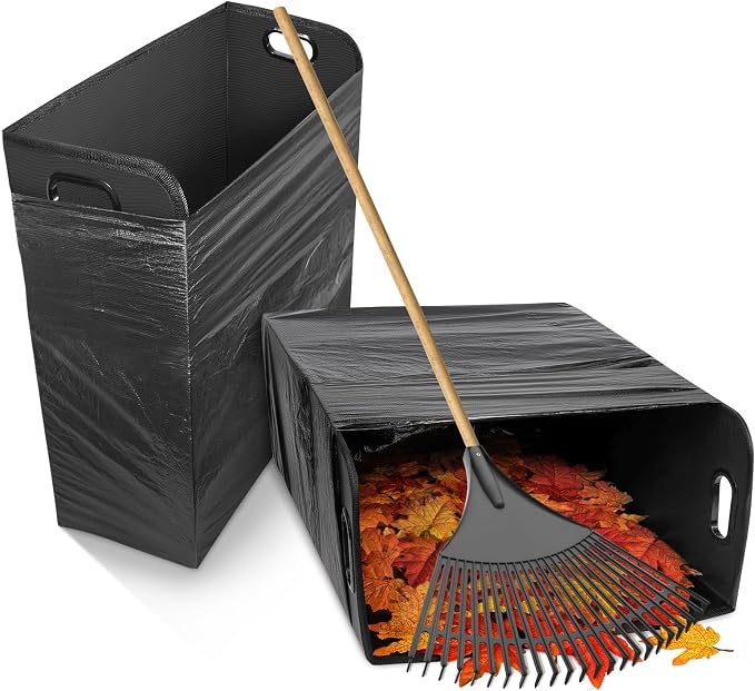 Touri Lawn And Leaf Trash Bag Holder, Holds 30-42 Gallon Bags | No Assembly Required, Easy Open and Filling, For Camping Yard Weeding and Party
