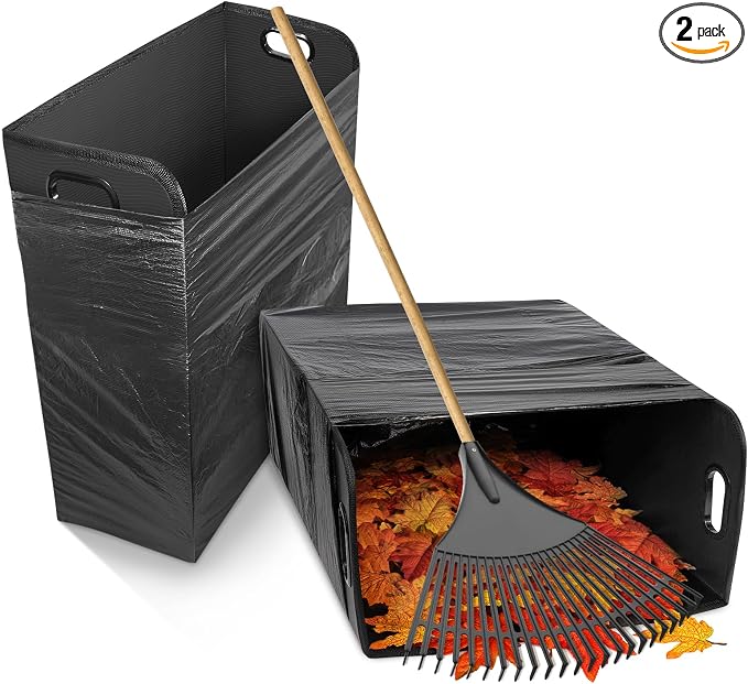 Touri Lawn Trash Bag Holder, Reuseable Garbage Frame, 2 Packs | Holds 30-42 Gallon Bags, Leaf Collector, For Camping Yard Weeding and Party