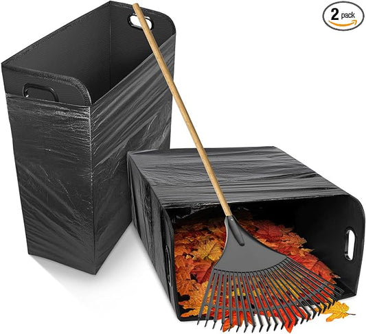 Touri Lawn Trash Bag Holder, Reuseable Garbage Frame, 2 Packs | Holds 30-42 Gallon Bags, Leaf Collector, For Camping Yard Weeding and Party