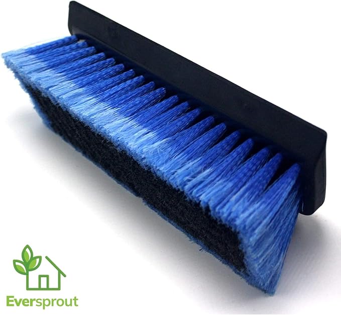 EVERSPROUT Scrub Brush, 1.5 to 3ft Pole, Rubber Bumper, No-Scratch | For Cars, Trucks, RV, Boats, Driveways, Decks, Patios, Decks, House Siding, 8-10ft Standing Reach, Non-Slip Grip, Lightweight