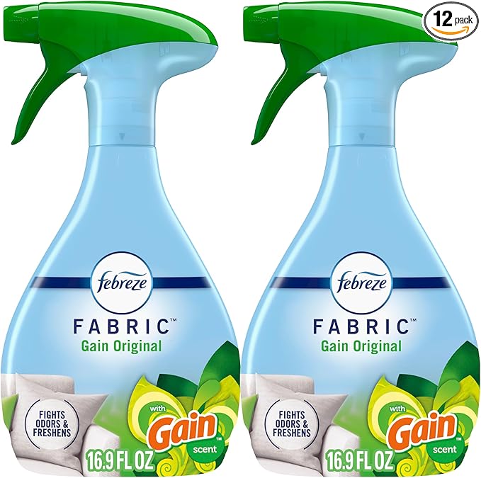 Febreze Odor-Fighting Fabric Refresher with Gain, Original, 101.4 fl oz, Pack of 6