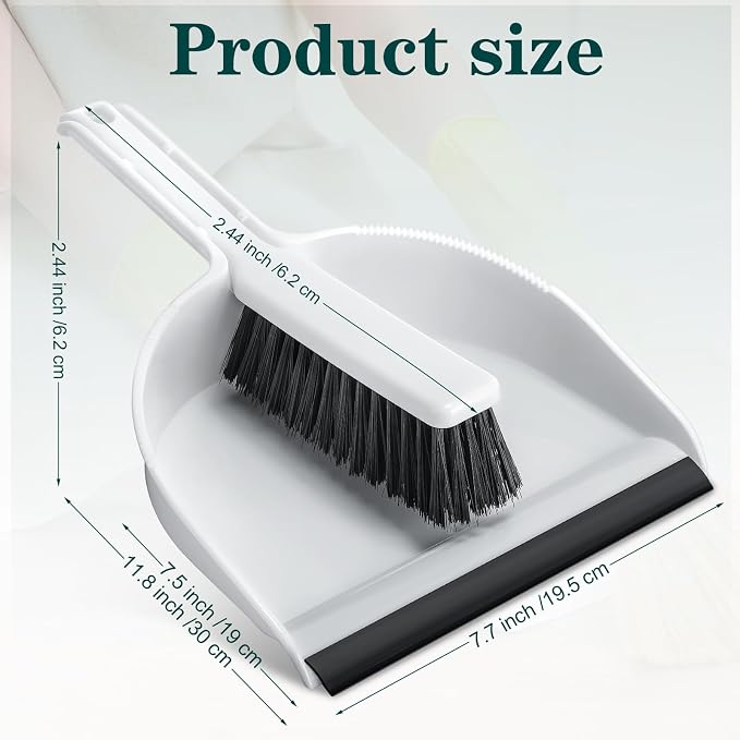 Zubebe 18 Pcs Mini Dustpan and Brush Set, Small Broom and Dustpan Set Small Cleaning Brush Portable Hand Broom Set for Home Office Kitchen Table Desktop Floor Cleaning Supplies