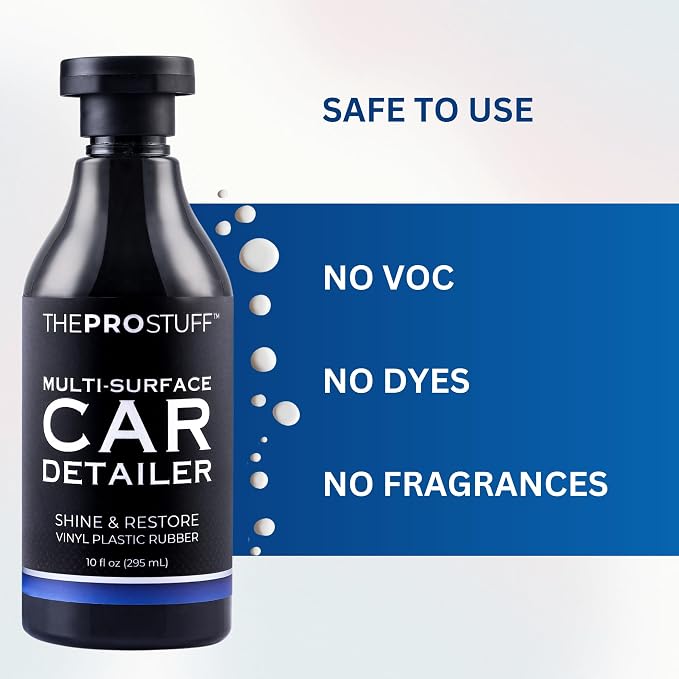 The Pro Stuff® Black Plastic Restorer & Multi-Surface Car Detailer - Back to Black Trim Restorer for Interior & Exterior, No Residue