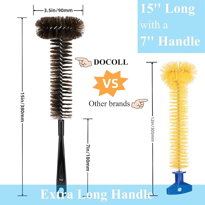 2 Pack Garbage Disposal Cleaner Brush 15" Extra Long Handle for Deep Cleaning Sink and Drain Eliminates Residue, Odor