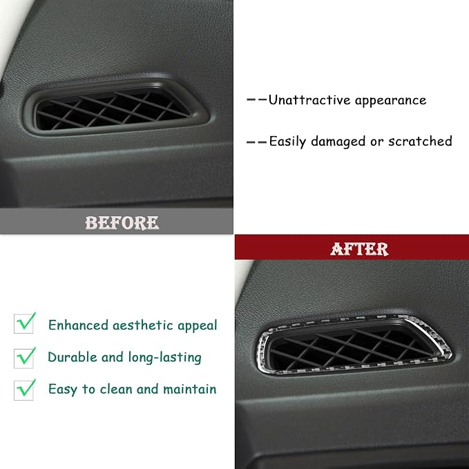 Real Carbon Fiber Trim for Honda CRV Accessories | for CR-V 2012 2013 2014 2015 2016 Defogger Air Outlet Vent Panel Sticker Interior Thick Overlay Decal