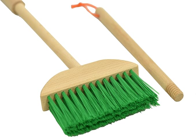 JustForKids Kids Cleaning Set, 6 Pieces - Wooden Pretend-Play Housekeeping Toy with Broom, Mop, Brush, Duster, Dustpan & Hanging Stand, STEM Learning Toy for Toddlers & Kids, Boys & Girls, Multicolor