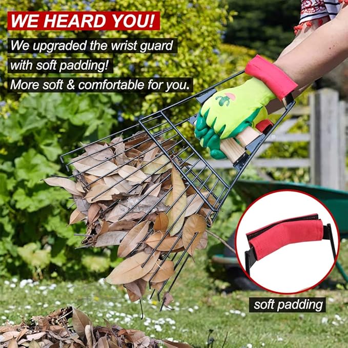 Colwelt Steel Leaf Scoops and Claws, Rugged Leaf Scoop for Lawn and Garden Cleanup, Large Sized Leaf Grabber for Larger Pickup Capabilities(Steel, not Plastic)