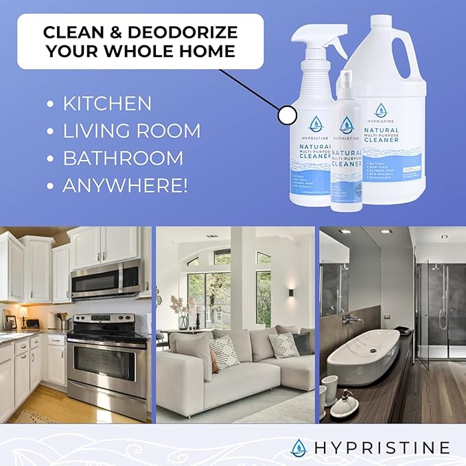 Hypristine Pure Hypochlorous Acid Multi-Purpose Odor Remover | Bleach- and Alcohol-Free, All-Surface Solution for Home, School and Office – Child-, Pet- and Food Contact-Safe