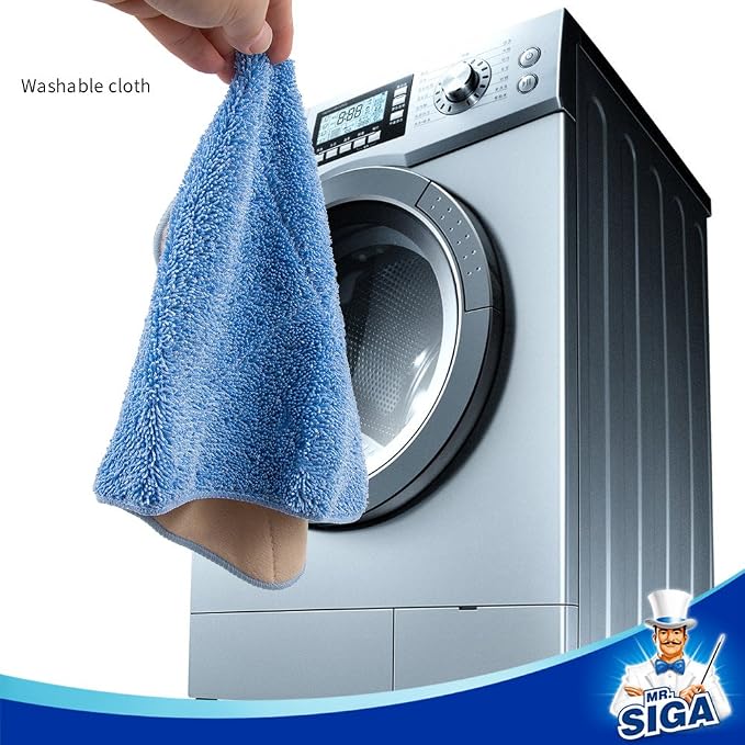 MR.SIGA Professional Microfiber Mop Refills, Pack of 3 | Microfiber side attracts fine dust and hair effectively, plush side is great for floor waxing, size: 42cm X 23cm