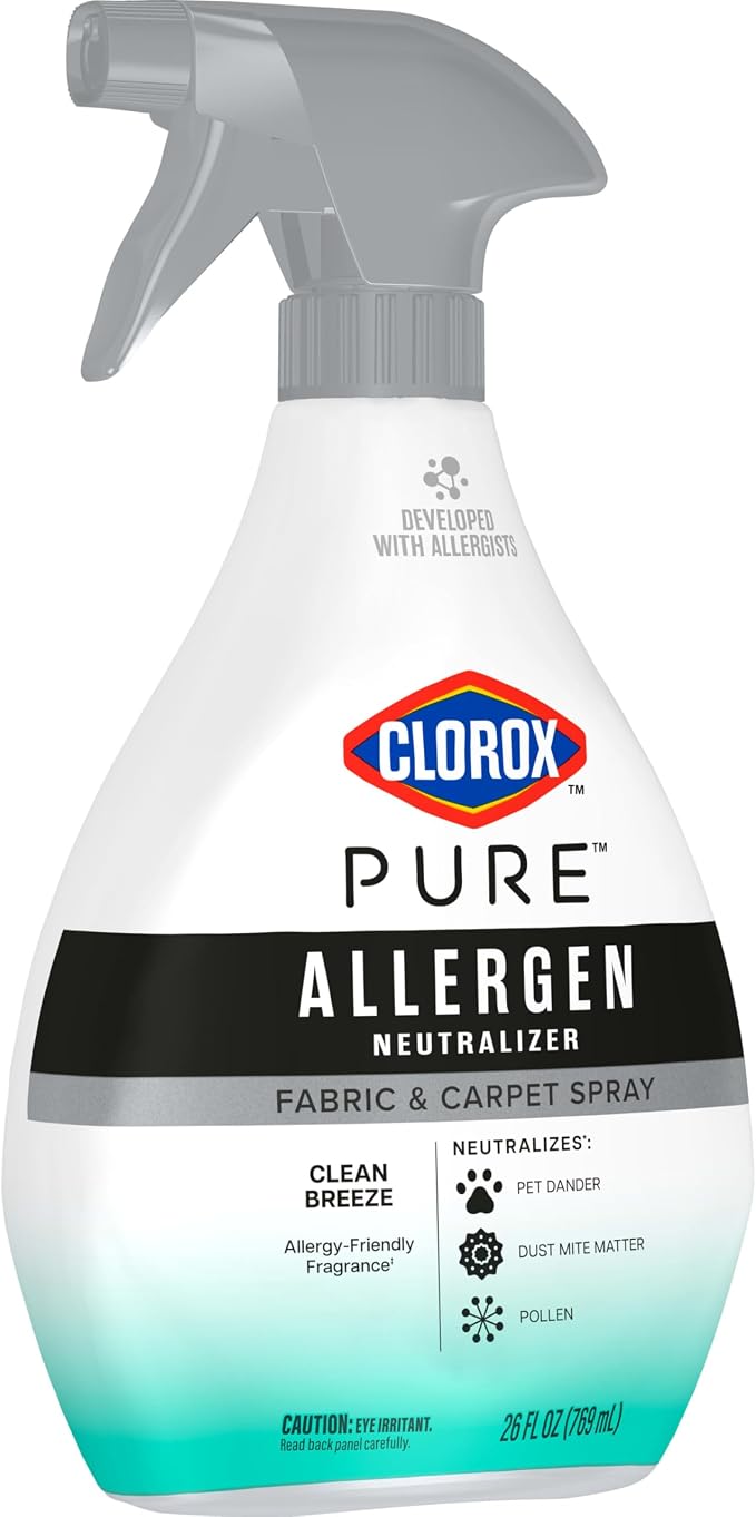 Clorox PURE Allergen Neutralizer Fabric and Carpet Spray, Clean Breeze, 26 Fluid Ounces