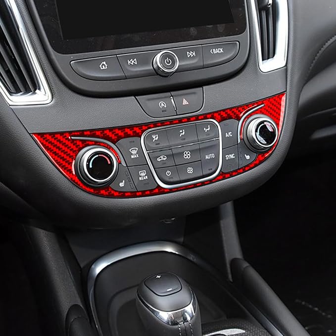 Real Carbon Fiber Trim for Chevy Malibu 9th Gen Accessories | for 2016-2022 Center Console Button Panel Frame Sticker Interior Thick Overlay Decal