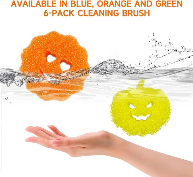 6 Pcs Scrubber Color Sponges,Non-Scratch Cleaning Sponges Kitchen,Temperature Controlled Kitchen Sponge for Washing Dishes,Household Bathroom Odor Resistant Scrubber-Bpa Free