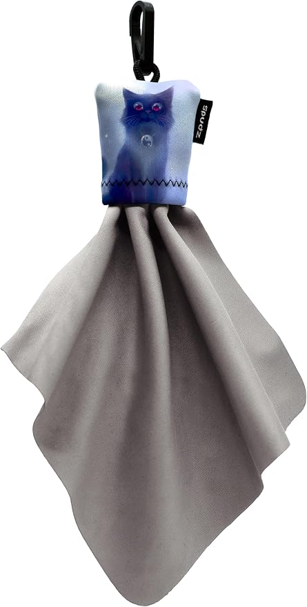 SPUDZ Classic Microfiber Lens Cleaner – Clip-On Pouch, Washable – for Binoculars, Scopes, Glasses, Screens | Classic | Cat, 6 x 6 Inch