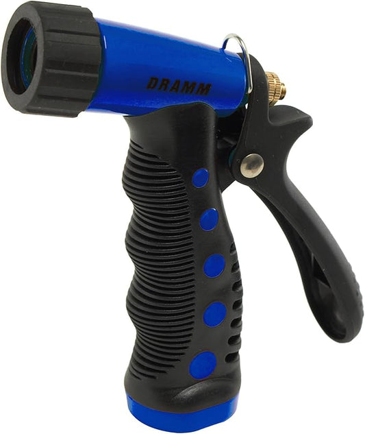 Dramm ColorStorm Premium Pistol Spray Nozzle – Heavy-Duty Adjustable Garden Hose Sprayer with Ergonomic Grip & Variable Water Patterns for Garden, Car, Deck, and Outdoor Cleaning – Blue
