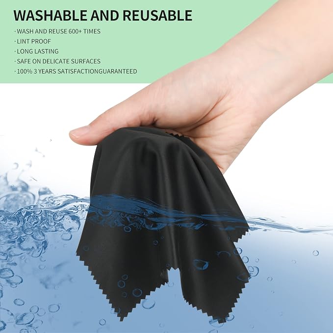 18 Pack Microfiber Cleaning Cloths (7" x 6") Multicolor Glasses Cleaning Cloth for Eyeglasses, Camera Lens, Cell Phones, Laptops, LCD TV Screens and More