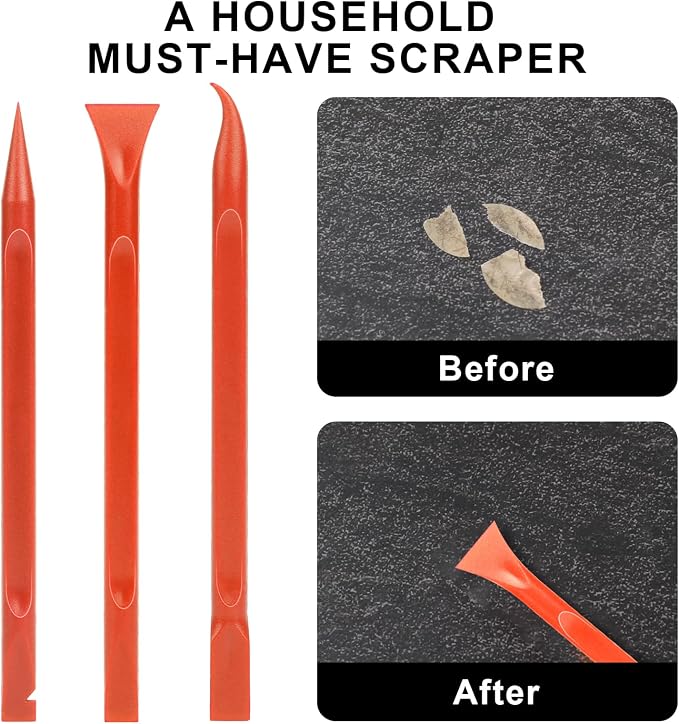 9 Pieces Plastic Scraper, No-Scratch Paint Scraper Tool Portable Car Crevice Cleaning Tool Multi-use Kitchen Scraper Small Sticker Remover for Tight Spaces, Crevices, Food, Labels, Oil Stains, Dirt