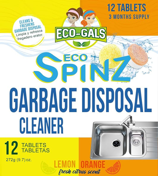 ECO-GALS Eco Spinz Garbage Disposal Soap for Cleaning Kitchen Sinks and Drains 6 ct. Lemon & 6 ct. Orange Citrus Scent