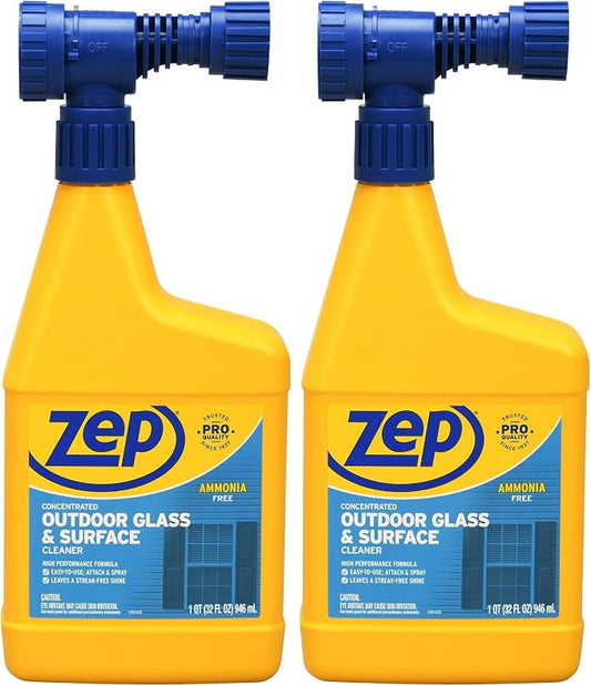 Zep Hose-End Outdoor Cleaner - U49910 - Great for Outdoor Glass and Surfaces - 32 Ounces (Pack of 2)