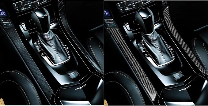 Real Carbon Fiber Trim for Cadillac CTS Accessories | for 2008 2009 2010 2011 2012 2013 Gear Shift Side Strip Sticker Interior Thick Overlay Decal - B