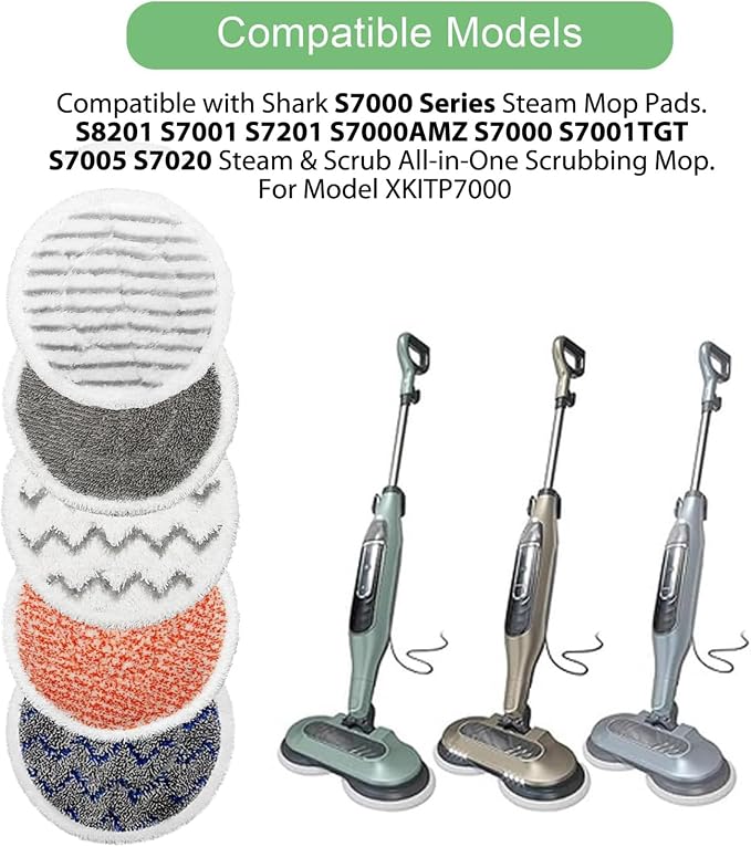 10-Pack S8201 Steam Mop Replacement Pads, Microfiber Dirt Grip Washable Pads Compatible with Shark S8001 S7001 S7201 S7000AMZ S7000 S7005 S7020 S7001C for Hardwood Tile Laminate Floors