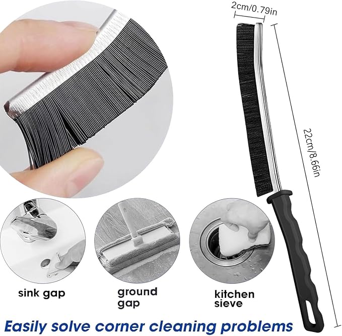 Crevice Cleaning Brush, Multi-Purpose Hard Bristle Brushes for Deep Cleaning Kitchen, Bathroom, Grout, Sink, Cup, Teapot, Bottle, Blender, Corners, Tight Spaces & More 12pcs