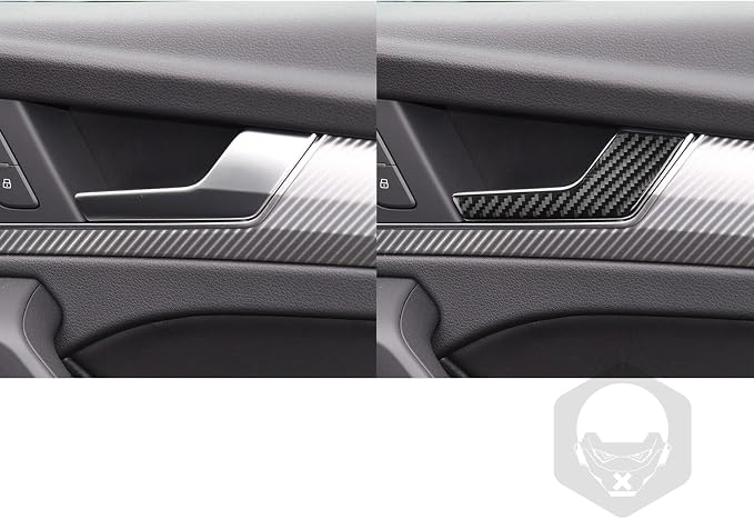 Real Carbon Fiber Trim for Audi 80A Q5 Accessories | for SQ5 2018-2025 Dash Door Inner Handle Panel Cover Sticker Interior Thick Overlay Decal