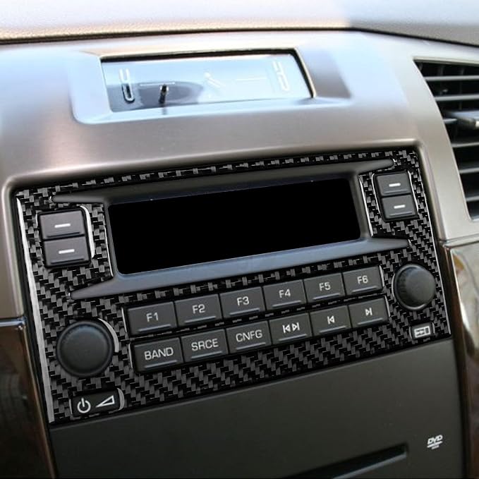 Fit for Cadillac Escalade ESV 2007-2014 / EXT Hybrid 2009-2013 Type-B | Real Carbon Fiber | Accessories | Trim Cover Radio Panel | Stickers | Anti-scratch