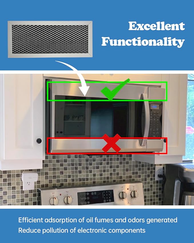 Microwave Oven Charcoal Filter Fit for Samsung, 2Pcs | Compatible with ME19R7041FS, ME19R7041FS/AA, ME19R7041FT, ME19R7041FT/AA, ME19R7041FB, ME19R7041FB/AA