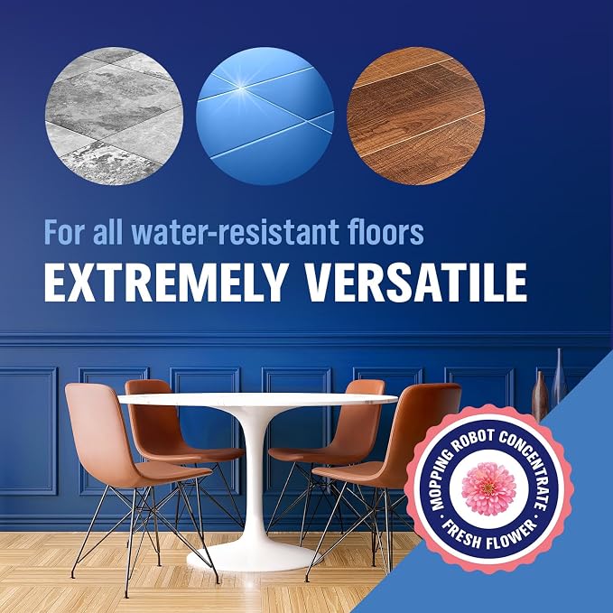 WoldoClean Robot Mop Cleaning Solution 25.4 fl.oz - Hard Floor Cleaner Liquid Concentrate, Anti-Clog, Fresh Scent, Compatible with Roborock, Dreame, Roomba, Tineco, iRobot Braava Jet, Shark