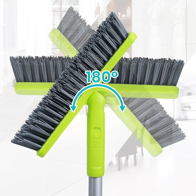 Grout Cleaner Brush with Long Handle, Floor Scrub Brush for Shower Tile, Bathroom Crevice Cleaning Brushes with Heavy Duty Stiff Bristles