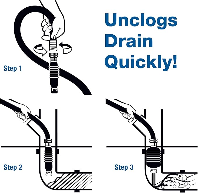 Drain King 340 All In One Easy to Use Drain Unclogging Kit, 1.5 To 3 Inch