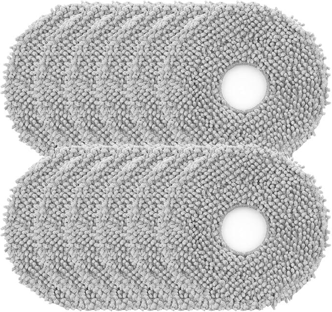 12Pcs Microfiber Mop Cloth Pad for Roborock Q Revo,Qrevo S,Qrevo Pro,Qrevo Master,Qrevo MaxV,QV35A,QV 35S,Qrevo S5V,Qrevo Edge S5A,Qrevo Curv,Saros 10R Robot Vacuum, Washable Mopping Cloth Accessories