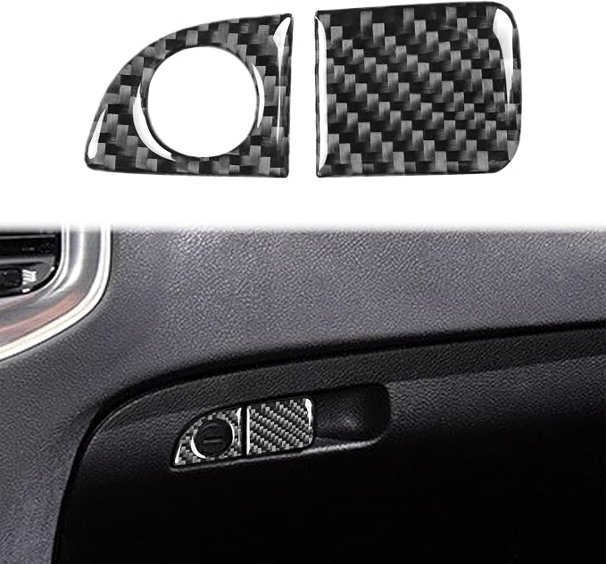 Real Carbon Fiber Trim for Dodge Charger Chrysler 300 Accessories | for Charger 2011+ Chrysler 300 2011-2023 Passenger Side Glove Box Handle Sticker Interior Thick Overlay Decal