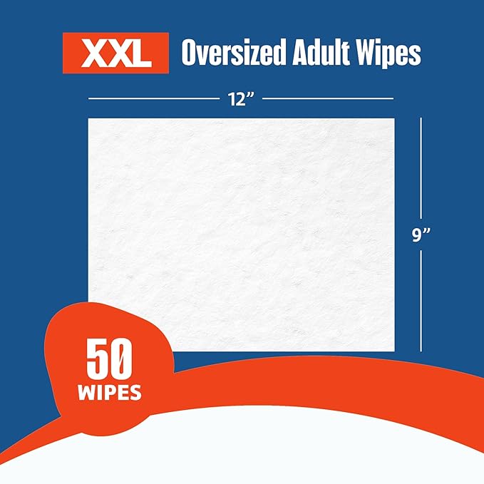 Adult Wipes for Elderly 1 Pack - Hospital Grade Extra Large Extra Thick Disposable Washcloths for Adult No-Rinse Bathing & Shower Alternative - Fragrance-Free XXL