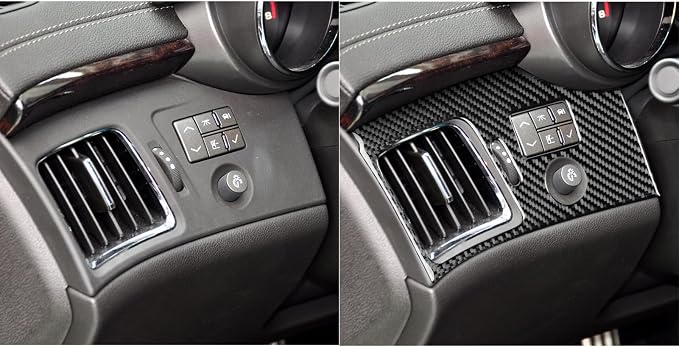 Real Carbon Fiber Trim for Cadillac CTS Accessories | for 2008 2009 2010 2011 2012 2013 Side Air Vent Decoration Panel Sticker Interior Thick Overlay Decal