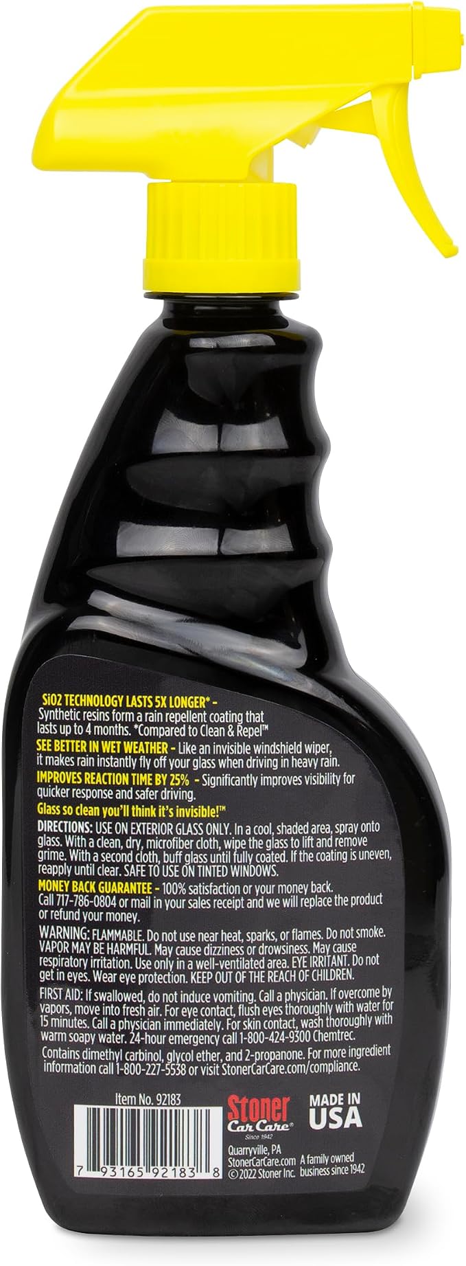 Invisible Glass 92183-4PK Hybrid Ceramic Rain Repellent and Glass Cleaner – Cleans & Protects Car Windows and Windshields with Long-Lasting Water-Repellent Si02 Technology – 16 fl oz (Pack of 4)