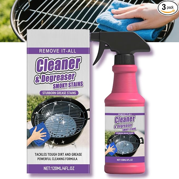 Heavy Duty Grill Grease Destroyer Spray, 2026 New Professional BBQ Cleaner, Multi-Purpose Grease Remover for Oven, Stove, Air Fryer & Outdoor Grill, Kitchen Degreaser for Home & Commercial (3 PCS)