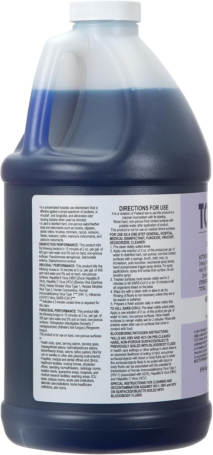 ForPro Total-Cide Disinfectant Solution, 2X Concentrated Formula, Hospital Grade Sanitizer & All Purpose Cleaner, 64 Fl Oz