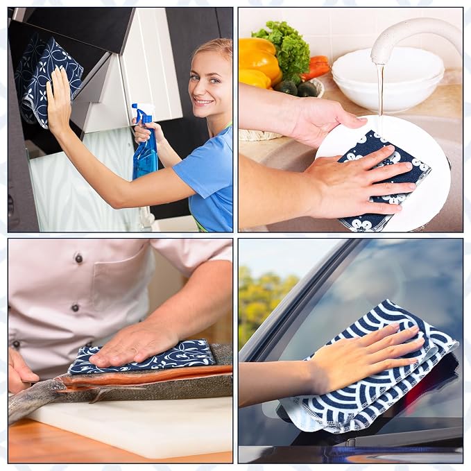 36 Pcs Reusable Cleaning Cloths Washable Cotton Kitchen Towels for Home