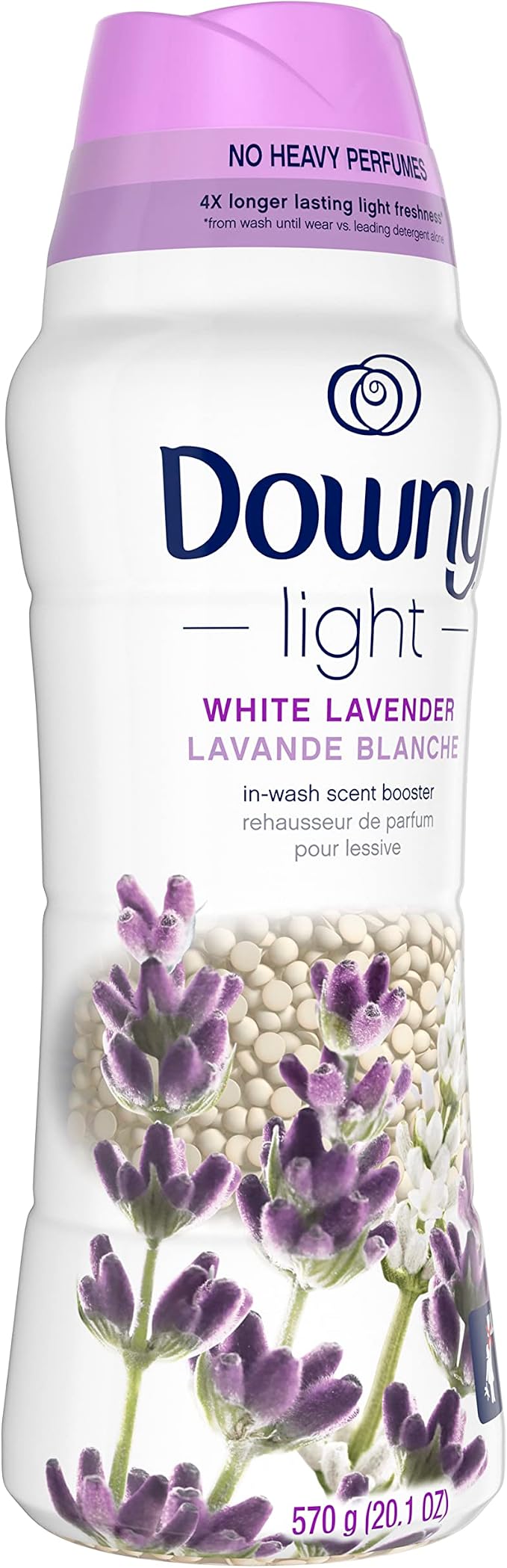 Downy Light Laundry Scent Booster Beads for Washer, White Lavender, 20.1 oz, with No Heavy Perfumes