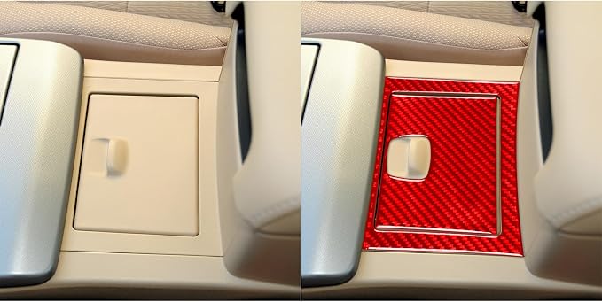 Real Carbon Fiber Trim for Toyota Camry Accessories | for 2012 2013 2014 Centor Control Gear Shift Storage Panel Interior Thick Overlay Decal 2PCs