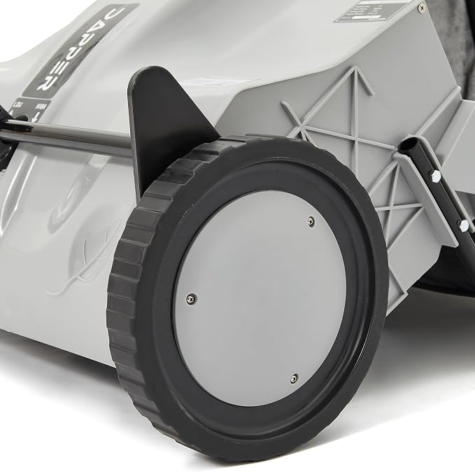 Dapper Supply 22-Inch Push Lawn Sweeper, Grass, Lawn and Leaf Cleanup Collector with Large 3.5 cu. ft. Hopper Bag, Durable Wheels, and Dual Spinning Brushes, Grey