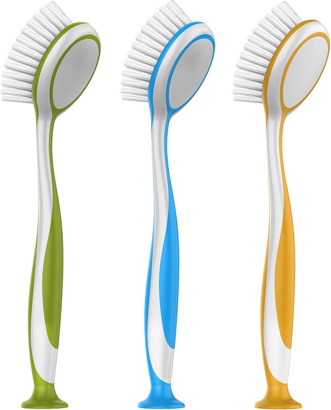 MR.SIGA Round Dish Brush, Size: Dia 5.5 x 25cm - Pack of 3