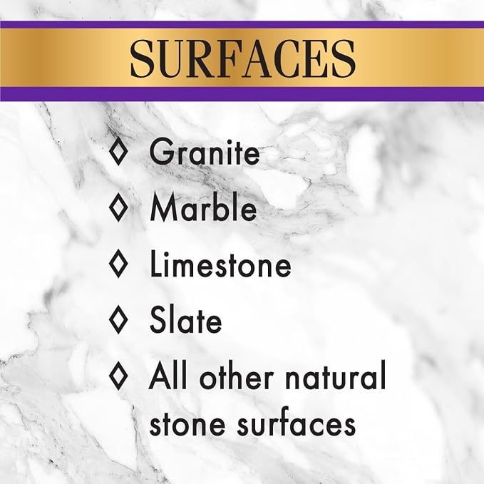 Stone Care International Granite Clean, Shine & Protect - Cleans Polishes & Protects Stone, Granite, Quartz, Marble, Limestone and Travertine Slate Surfaces, White, 24 Fl oz