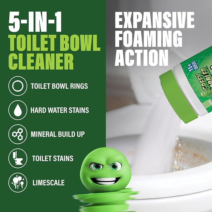Green Gobbler Ultra Foaming Toilet Cleaner – 15+ Doses, Self-Activated Foam, Removes Tough Stains & Pipe Buildup, Helps Prevent Clogs
