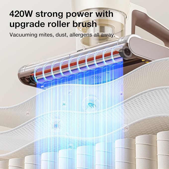 Jimmy WB63 Mattress Vacuum Cleaner UV Sanitizing | Bed Vacuum Cleaner for Dust Mites, Corded with UV-C Light, Strong Suction, Dual Cyclone Filtration for Deep Mattress Cleaning & Upholstery